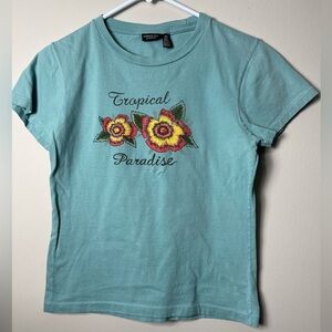 Vintage American Eagle Outfitters Short Sleeve Women's Teal Top
